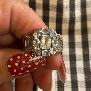 Beautiful blue topaz and sterling silver stamped